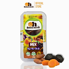 Mix Trái Cây Khô Smile Nuts hộp 350g | Hàng nhập khẩu gồm Chà Là từ Tunisia, Mận Khô từ Chile, Mơ Khô từ Thổ Nhĩ Kỳ | Mixed Dried Fruits (Dates, Prunes, Apricots)