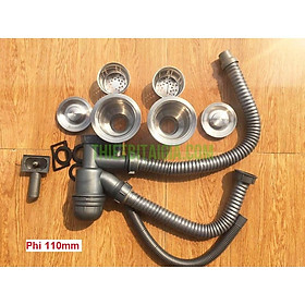 Mua Bộ xi phông chậu rửa bát inox 2 hố cho chậu đúc cân bằng  bộ xi phông chậu rửa chén inox đúc 2 hố
