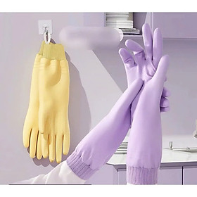 Găng Tay Cao Su Lót Nỉ Dài 33cm – Chống Thấm Nước, Bo Chun Chống Trơn Trượt, Giữ Ấm - Găng Tay Rửa Bát, Dọn Dẹp, Bảo Vệ Tay- Hàng Loại 1-Chất Lượng Cao- Chính Hãng MINIIN