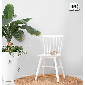 GHẾ BÀN ĂN GỖ XUẤT KHẨU MÀU TRẮNG - STOOL CHAIR WHITE