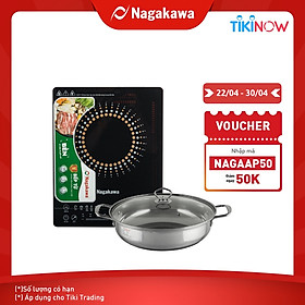 Bếp điện từ Nagakawa NAG0703 (2200W) - Tặng kèm nồi lẩu - Hàng chính hãng (Hoa Văn Ngẫu Nhiên)