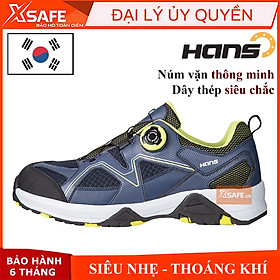 Giày bảo hộ Hans HS77 Giày bảo hộ lao động Hàn Quốc cấu tạo phi kim siêu nhẹ - Núm vặn thông minh tháo mở nhanh giày