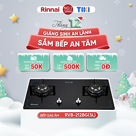 Mua Bếp gas âm Rinnai RVB-212BG(SL) mặt bếp kính và kiềng bếp men - Hàng chính hãng.