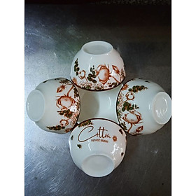 BỘ  10 CHÉN CHÈ , CHÉN TƯƠNG – HỌA TIẾT COTTON 4D