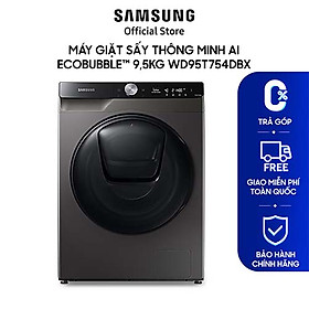 Máy giặt sấy thông minh Samsung AI EcoBubble 9,5kg (WD95T754DBX) - Hàng chính hãng - Giao toàn quốc