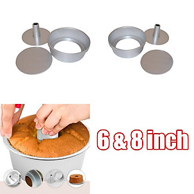 Round Hollow Chiffon Cake Mold Angel Food Cake Pan Baking Mould 6 & 8inch