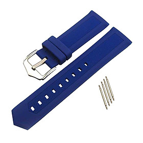 Blue Waterproof Silicone Sports Watchband Strap Deployment Watch Band