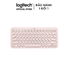 Bàn phím không dây Bluetooth Logitech K380 - Kết nối 3 thiết bị, giảm ồn, gọn nhẹ dễ mang đi, phù hợp Mac/ PC/ Laptop/ Điện thoại - Hàng chính hãng - Màu Hồng