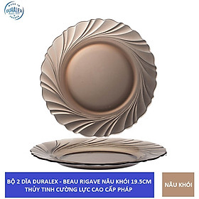 {Hàng chính hãng} Bộ 2 dĩa Duralex - Beau Rigave 19,5 cm Thủy tinh cường lực cao cấp Pháp