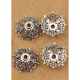 Combo 6 charm bạc chụp hạt, bọc hạt họa tiết lưới Torus - Ngọc Quý Gemstones