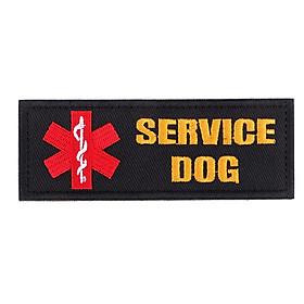 Novelty Service Dog Paramedic Star of Life Emblem Embroidered Fastener Hook Loop Patch