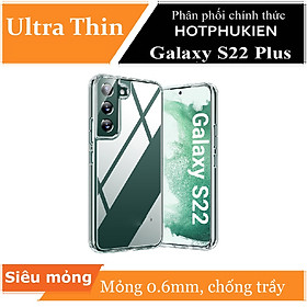 Ốp lưng silicon dẻo cho Samsung Galaxy S22 Plus hiệu Ultra Thin trong suốt mỏng 0.6mm độ trong tuyệt đối chống trầy xước - Hàng nhập khẩu