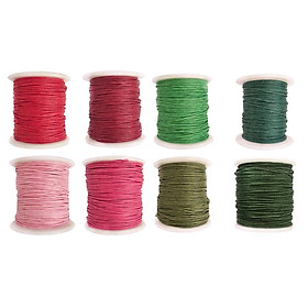 8 Rolls 80 Meters Multicolor Waxed Cotton Cord String For Jewelry Making 1mm