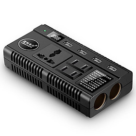 Bộ chuyển đổi nguồn điện 12,24V sang 220V tích hợp cổng USB và chia TẨU trên ô tô đa năng
