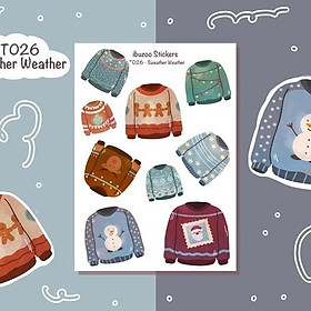 Sticker tự thiết kế - sticker sheet sweather weather - hình dán sổ, nhật kí bullet journal - unim031