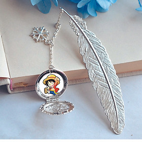 Bookmark lông vũ IN HÌNH Monkey D. Luffy One Piece - Đảo Hải Tặc anime chibi