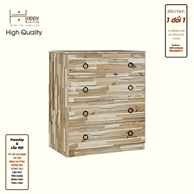 HAPPY FURNITURE , gỗ tự nhiên , Tủ lưu trữ 4 ngăn kéo - YANNA , THK_185 , 70cm x 45cm x 82cm