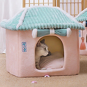 Pet Sleeping Bed Dog Kitten Soft Cute Cat Nest House Kennel for Rabbits