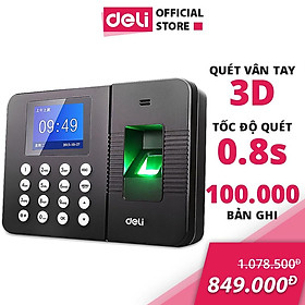 Mua Máy Chấm Công Quét Vân Tay hàng chính hãng Deli - Mẫu Mới Tiếng Việt Màn Hình 2.4 Inch  Cổng Kết Nối USB  Bảo Hành Chính Hãng - E3960