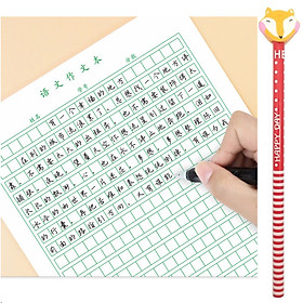 Combo 5 xấp giấy tập viết chữ Hán đường Kẻ Ô Vuông nhỏ (màu xanh) dùng để luyện viết chữ Nhật Hàn Trung dành cho người mới học + tặng 1 bút chì cao cấp có đầu gôm (vỏ bút chì màu ngẫu nhiên)