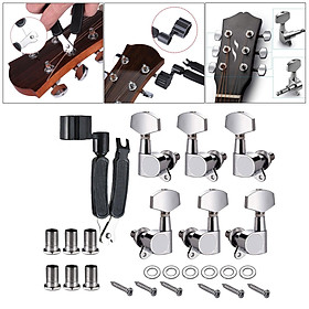 6 Pieces Guitar Parts 3 Left 3 Right Machine Heads Knobs Guitar String Tuning Pegs Machine Head Tuners with Screws for Electric or Acoustic Guitar