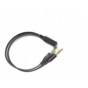 Mua Dây cable chuyển tai nghe 3.5mm đầu cái sang 2 đầu Mic và Tai nghe đầu đực mạ vàng dài 20CM