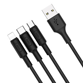 Mua CÁP SẠC HOCO X25 ĐA NĂNG 3 ĐẦU :LIGHTNING+ MICRO+TYPE-C