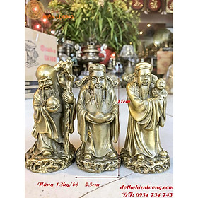 Mua Bộ Tượng Tam Đa Phúc Lộc Thọ Bằng Đồng Vàng Cao 12cm Phù Hợp Để Bàn Thờ Thần Tài