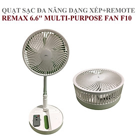 Mua Quạt sạc đa năng 6.6  dạng xếp remote điều khiển thay đổi chiều cao Remax F10 _ Hàng chính hãng