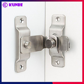 Chốt Khóa Cài Cửa Loại Cao Cấp KUNBE Dày Dặn, Có Chốt Cố Định Thanh Gạt An Toàn Chắc Chắn