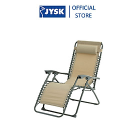 Mua Ghế thư giãn ngoài trời | JYSK Halden | thép/vải polyester | màu khaki | R64xS84xC110cm