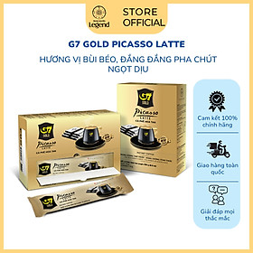 Cà Phê Hòa Tan G7 Gold Trung Nguyên Legend - Picasso Latte - Hộp 14 Gói 18gr - Cà Phê Sữa Hương Vanilla, Bùi béo, Ít đắng