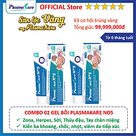 Combo 02 Gel PlasmaKare No5 chuyên kiến ba khoang, thuỷ đậu, tay chân miệng, zona, bỏng do mọi nguyên nhân, an toàn cho trẻ sơ sinh, dùng cho vết thương hở