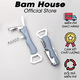 Dụng cụ khui ruou vang, nắp bia và đồ hộp inox Bam House đa chức năng cao cấp KRB04 - Gia dụng bếp