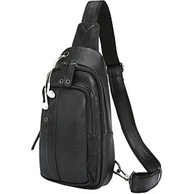 Korean Men's Chest bag Multi-Function PU Leather Crossbody Bag
