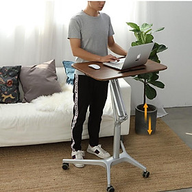 Mua Bàn làm việc di động thông minh gấp gọn có khe cắm ipad để laptop  ngồi học năng gỗ óc chó cao cấp chống gù lưng