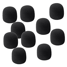 10 Pieces Thicken Microphone Foam Mic Cover Windscreen Handheld Stage Black