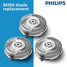 Bộ 3 lưỡi dao cạo râu Philips SH50 thiết kế lượn tròn linh động - Hàng Nhập Khẩu