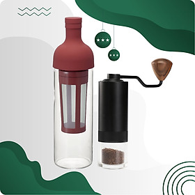 Mua COMBO BÌNH PHA CÀ PHÊ LẠNH HARIO COLD BREW FILTER IN COFFEE BOTTLE CHERRY & CỐI XAY TAY GRURU PRO ĐEN – WINTER BREAK