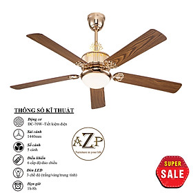 Mua Siêu Sales QUẠT TRẦN AZP- 5 CÁNH GỖ  CÔNG XUẤT 70W  CÓ REMOTE- Hàng Nhập Khẩu