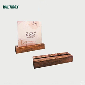 Đế gỗ gắn lịch để bàn MultiBox, Chân đế gỗ tranh ảnh lưu niệm, namecard, menu rãnh 8mm