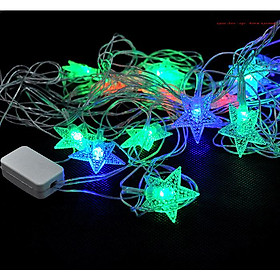 Dây đèn led trang trí noen, tết nhiều màu 4m ngôi sao (nhỏ)