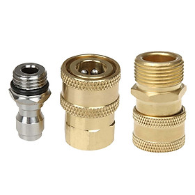 3 Pieces Pressure Washer Adapter Kits Rated up to 3600PSI Brass Hose Adapter