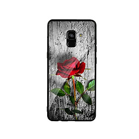 Ốp Lưng Kính Cường Lực cho điện thoại Samsung Galaxy A8 Plus - Rose 09
