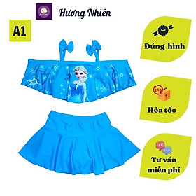 Đồ bơi hai mảnh cho bé gái hình Elsa từ 10-39kg