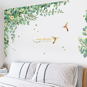Decal dán tường chất liệu PVC loại 1, dán phòng khách, phòng ngủ- tán lá dán góc tường- mã sp QR9351