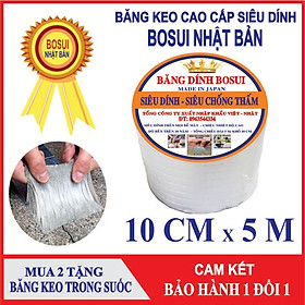 Combo 2 cuộn Băng keo chống thấm, chống dột cao cấp Bosui khổ 10cm x 5m