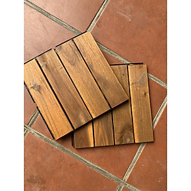 Tấm gỗ sàn 4 nan vỉ nhựa lắp ghép cao cấp - Thảm trải sàn, gỗ lót nhà tắm 4 nan màu vàng, nâu đỏ, ghi