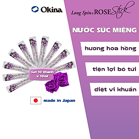 Nước súc miệng dạng thanh LONG SPIN ROSE Nhật Bản hương Hoa Hồng – Combo 10 thanh x 10ml