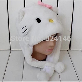 Bò Bò Hoạt Hình Hình Nón-Trắng KITTY Nơ Hồng Mũ Trẻ Em Mũ>>Skullies & Beanies - one